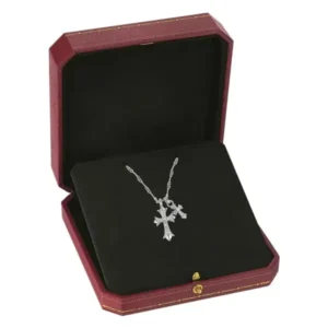 Lymphatic Magnetic Therapy Cross Design Diamond Necklace