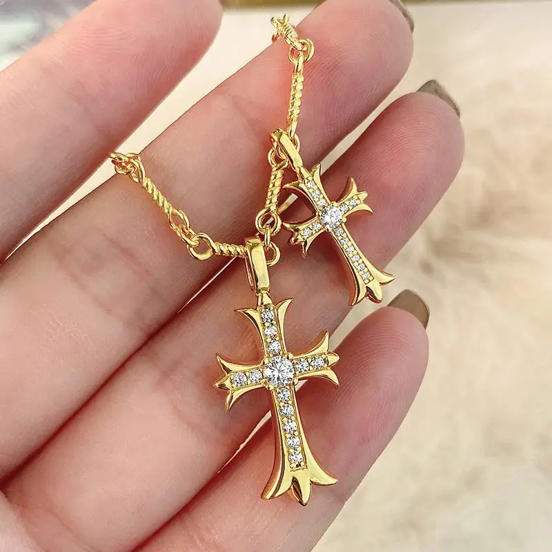 Lymphatic Magnetic Therapy Cross Design Diamond Necklace - Image 15