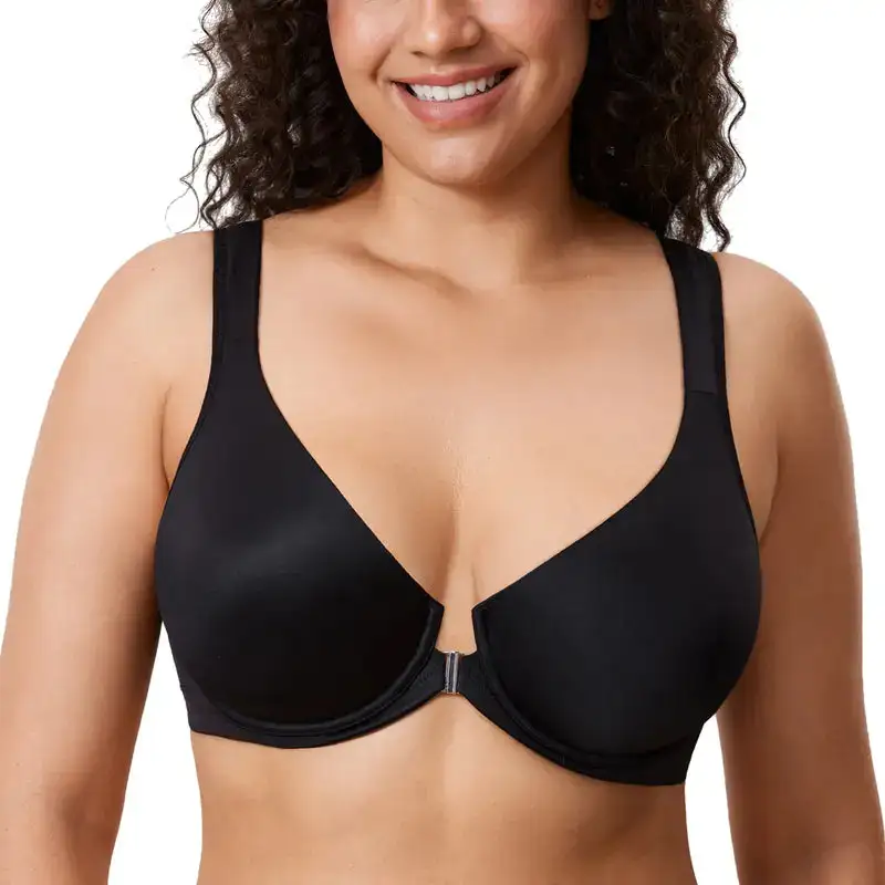 NESLEMY Women's Front Closure BrasPosture Full Coverage Plus Size Underwire