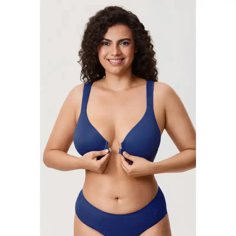 NESLEMY Women's Front Closure BrasPosture Full Coverage Plus Size Underwire - Image 4