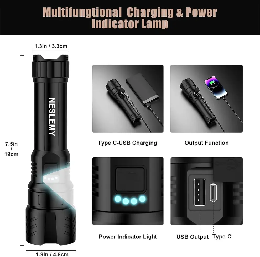 LED Flashlight – High Lumen Rechargeable Torch - Image 5