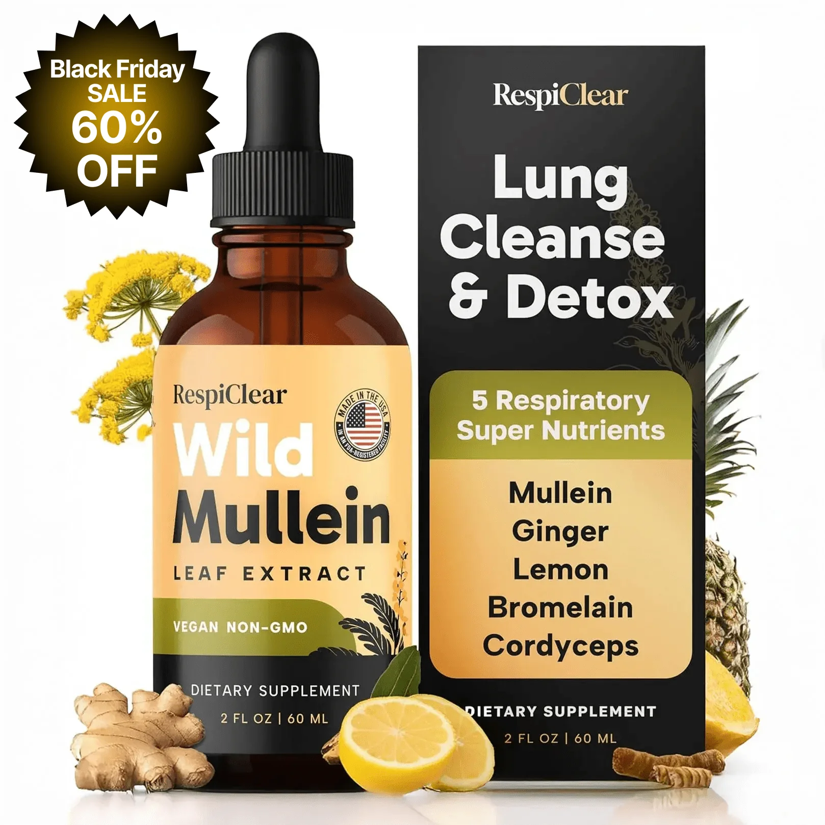 New Maximum Potency Mullein Drops For Smokers | RespiClear - Image 2