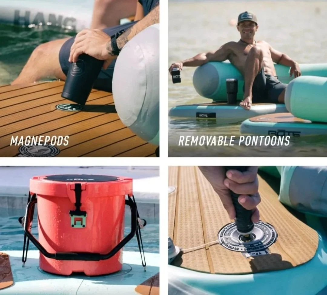 This Giant Curved Inflatable Dock Holds Up To 6 Adults and a Cooler - Image 5