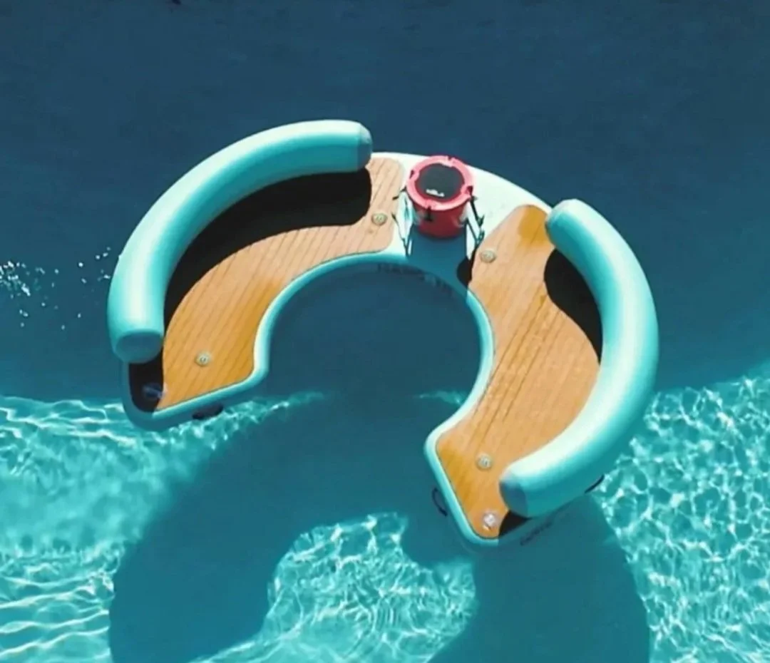 This Giant Curved Inflatable Dock Holds Up To 6 Adults and a Cooler - Image 6