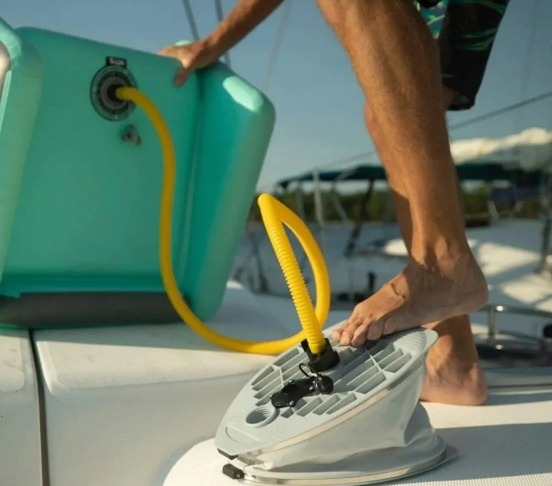 This Giant Curved Inflatable Dock Holds Up To 6 Adults and a Cooler - Image 8