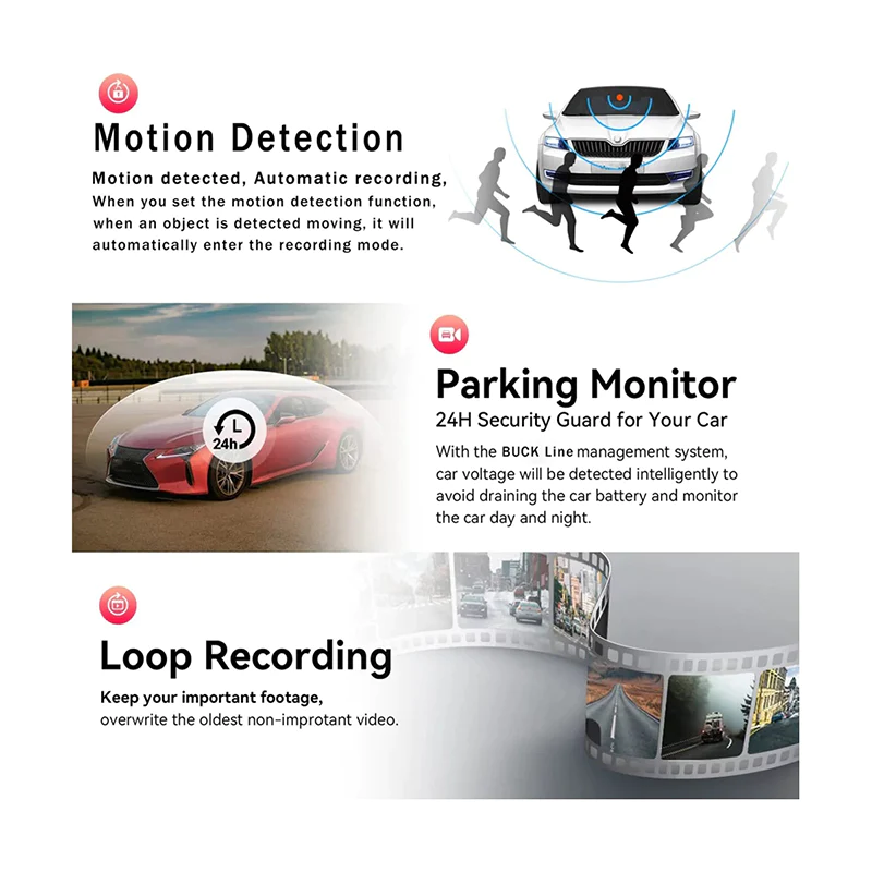 Three-Channel Dash Cam with IR Night Vision & G-Sensor - Image 4