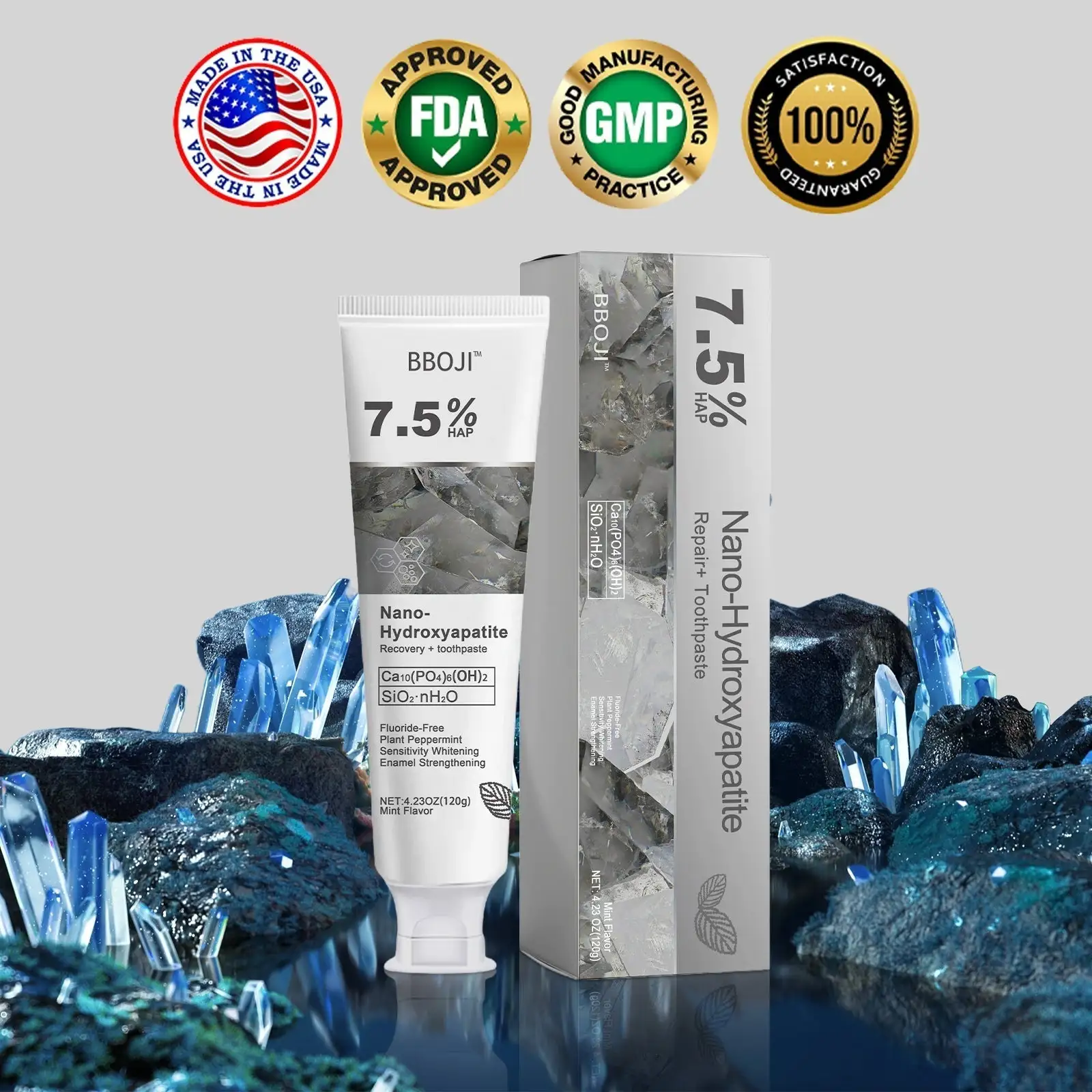 Fluoride-Free Hydroxyapatite Toothpaste