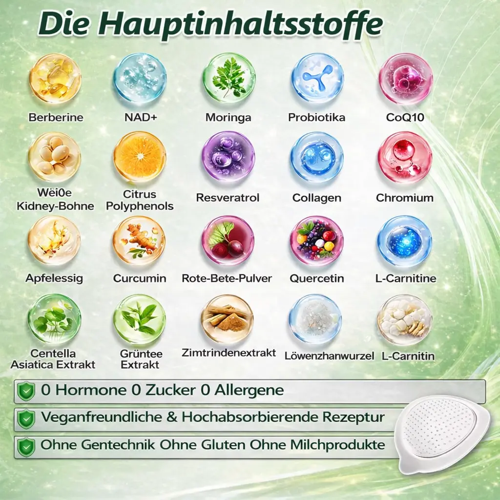 Alcuras Moringa × Berberin × AMPK 8-fach Slimming & Stoffwechsel-Nano-Mikronadel-Patch - Image 6