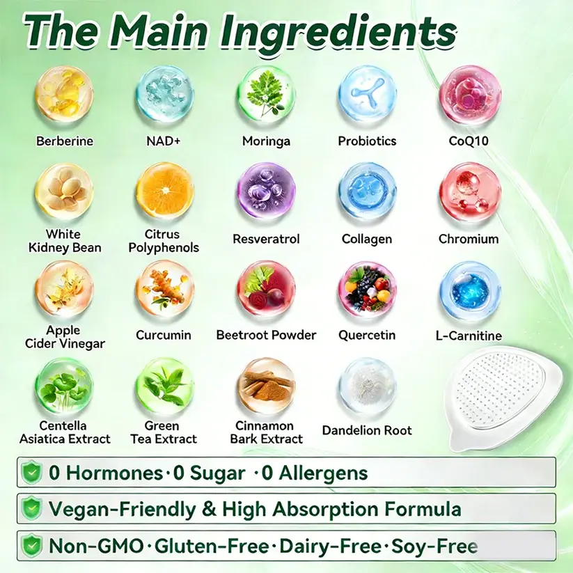 𝐎𝐟𝐟𝐢𝐜𝐢𝐚𝐥 𝐒𝐭𝐨𝐫𝐞 | Moringa·Berberine × NAD+ 10-in-1 Nano Microneedle Patch - Image 2