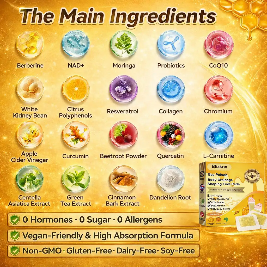 Detox Foot Pads for Drainage & Slimming Support,Visible Results in 7 Days ✅ For Weight, Skin, Diabetes & Joint Health 🗽 - Image 2