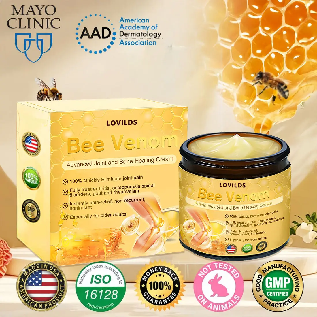 LOVILDS Bee Venom Advanced Joint and Bone Healing Cream
