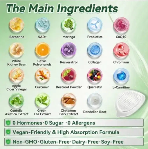 MoringaBerberine NAD 10-in-1 Nano Microneedle Patch Daily, Visible Results in 7 Days For Weight, Skin, Diabetes Joint Health - Image 6