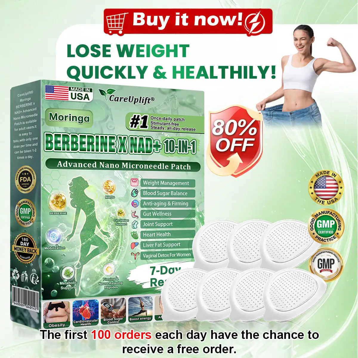 🏥𝐎𝐟𝐟𝐢𝐜𝐢𝐚𝐥 𝐔𝐒 𝐒𝐭𝐨𝐫𝐞 | 🧑⚕️🩺 Moringa · Berberine × NAD+ 𝟏𝟎-𝐢𝐧-𝟏 𝐀𝐝𝐯𝐚𝐧𝐜𝐞𝐝 𝐍𝐚𝐧𝐨 𝐌𝐢𝐜𝐫𝐨𝐧𝐞𝐞𝐝𝐥𝐞 𝐏𝐚𝐭𝐜𝐡 - Image 15