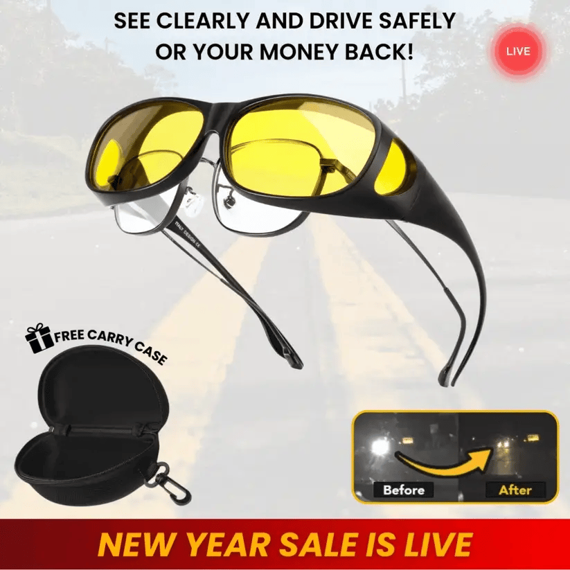 Fit Over Night Driving Glasses with GlareCut Technology