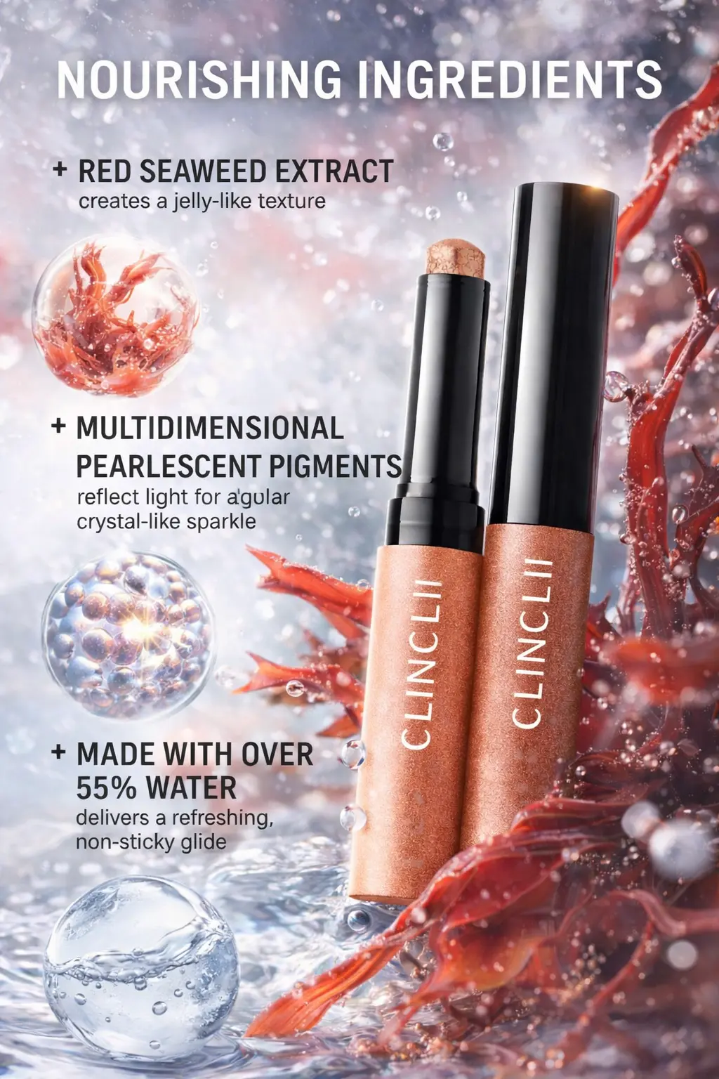 Clinclii Crystal Eyes Shimmer Eyeshadow Stick