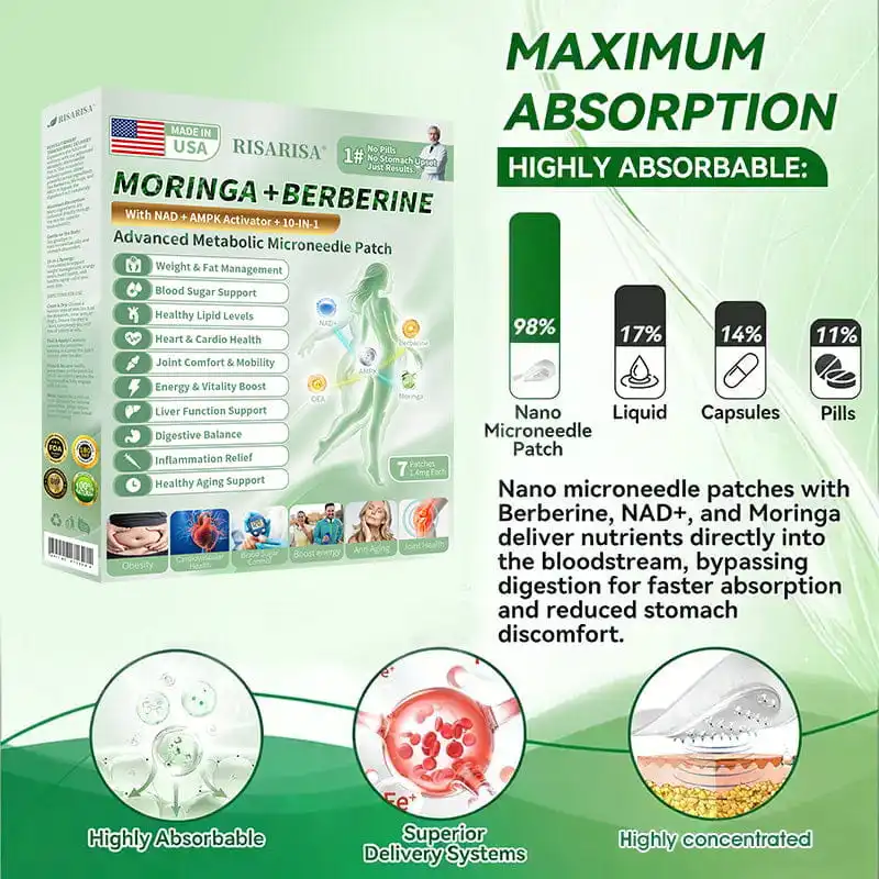 Moringa · Berberine × NAD+ 𝟏𝟎-𝐢𝐧-𝟏 𝐀𝐝𝐯𝐚𝐧𝐜𝐞𝐝 𝐍𝐚𝐧𝐨 𝐌𝐢𝐜𝐫𝐨𝐧𝐞𝐞𝐝𝐥𝐞 𝐏𝐚𝐭𝐜𝐡 - Image 15
