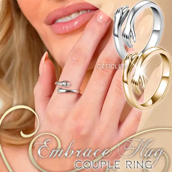 Embrace Hug Couple Ring (1Pair)