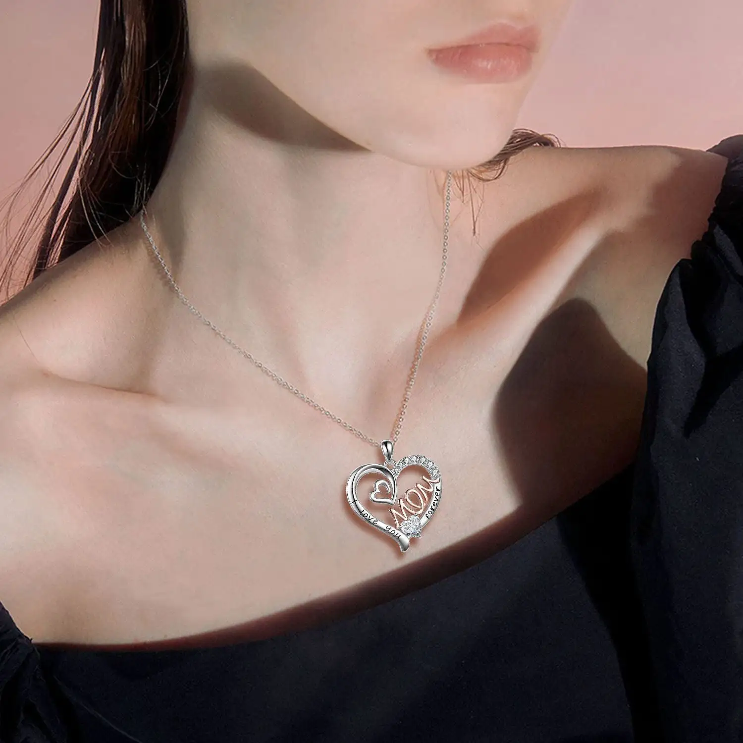 Double heart necklace - Image 4