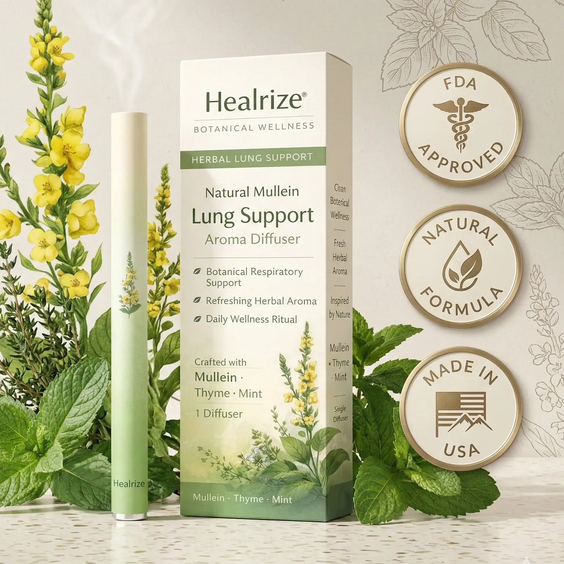 Natural Mullein Lung Support Aroma Diffuser