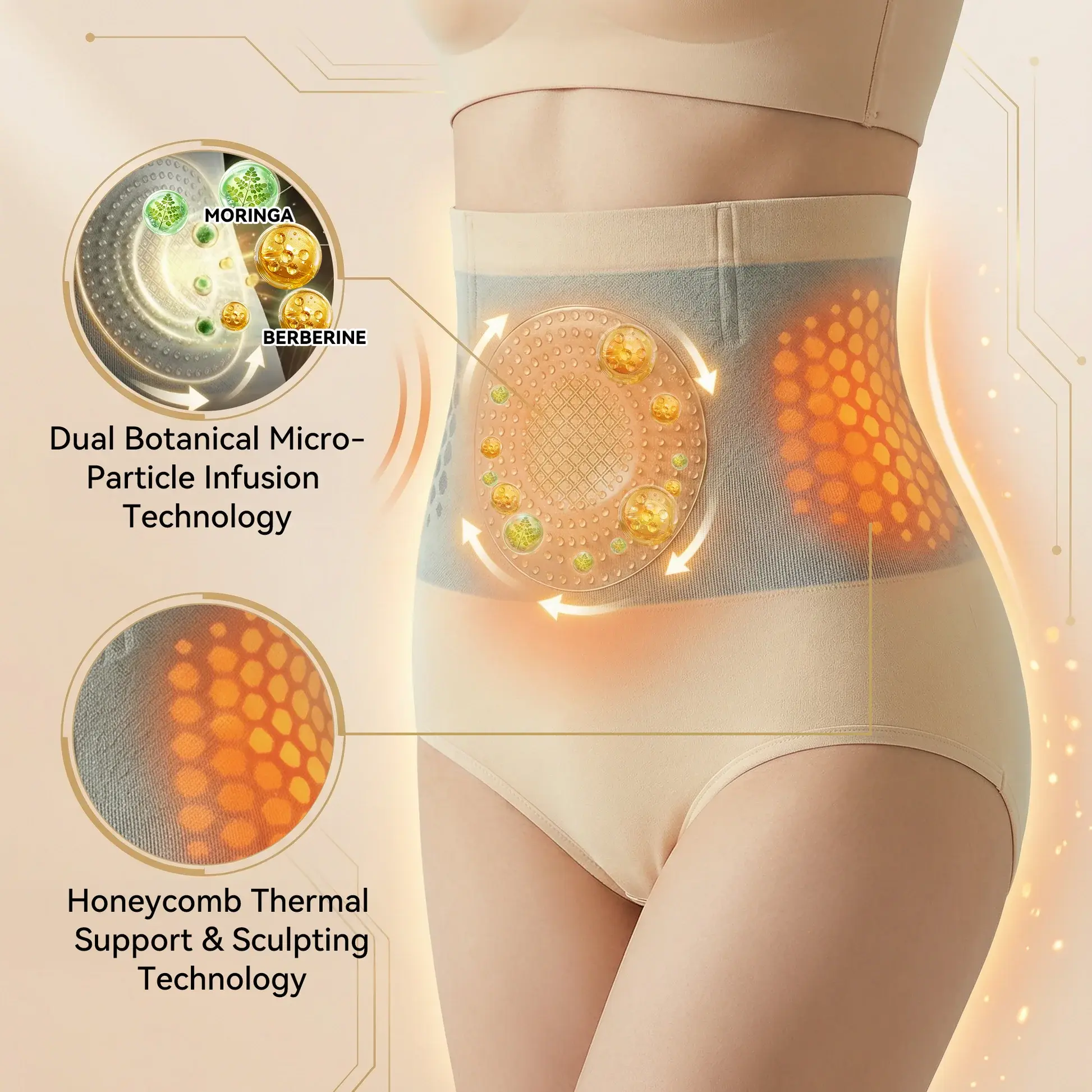 𝐌𝐨𝐫𝐢𝐧𝐠𝐚 & 𝐁𝐞𝐫𝐛𝐞𝐫𝐢𝐧𝐞 4‑In‑1 Micro‑Particle Sculpting & Fat‑Burn Shorts - Image 16