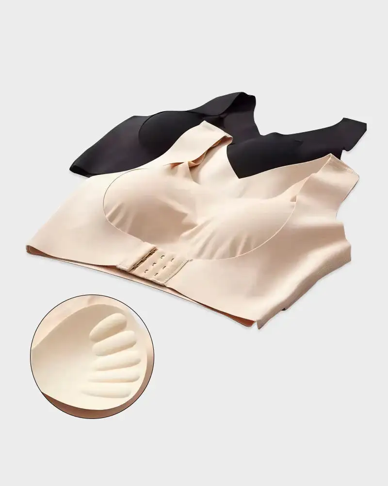 Cross Back Front Closure Wireless Posture Support Bra - Image 7