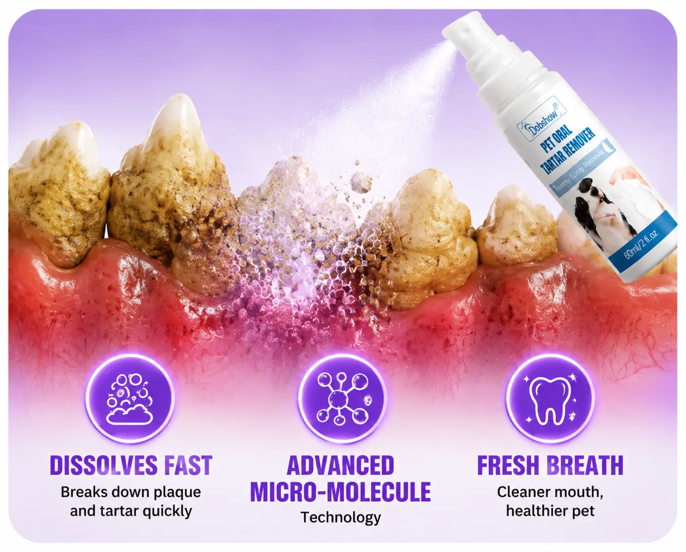 3-in-1 Pet Oral Care Spray-For Dogs &Cats of All Sizes - Image 4