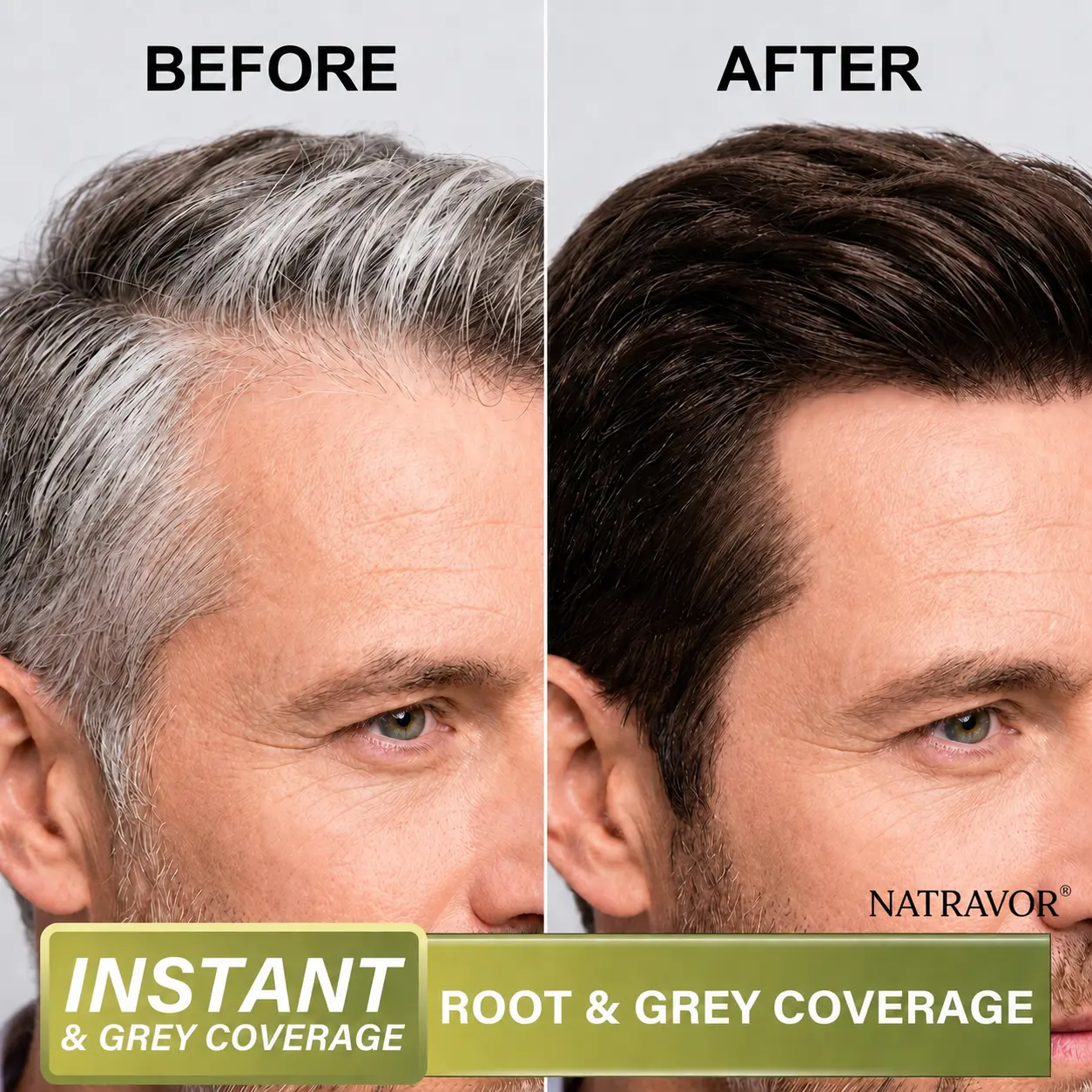 NATRAVOR Comb - In Hair DyeCream for Gray Coverage - Natural Black & Dark Brown - Image 2