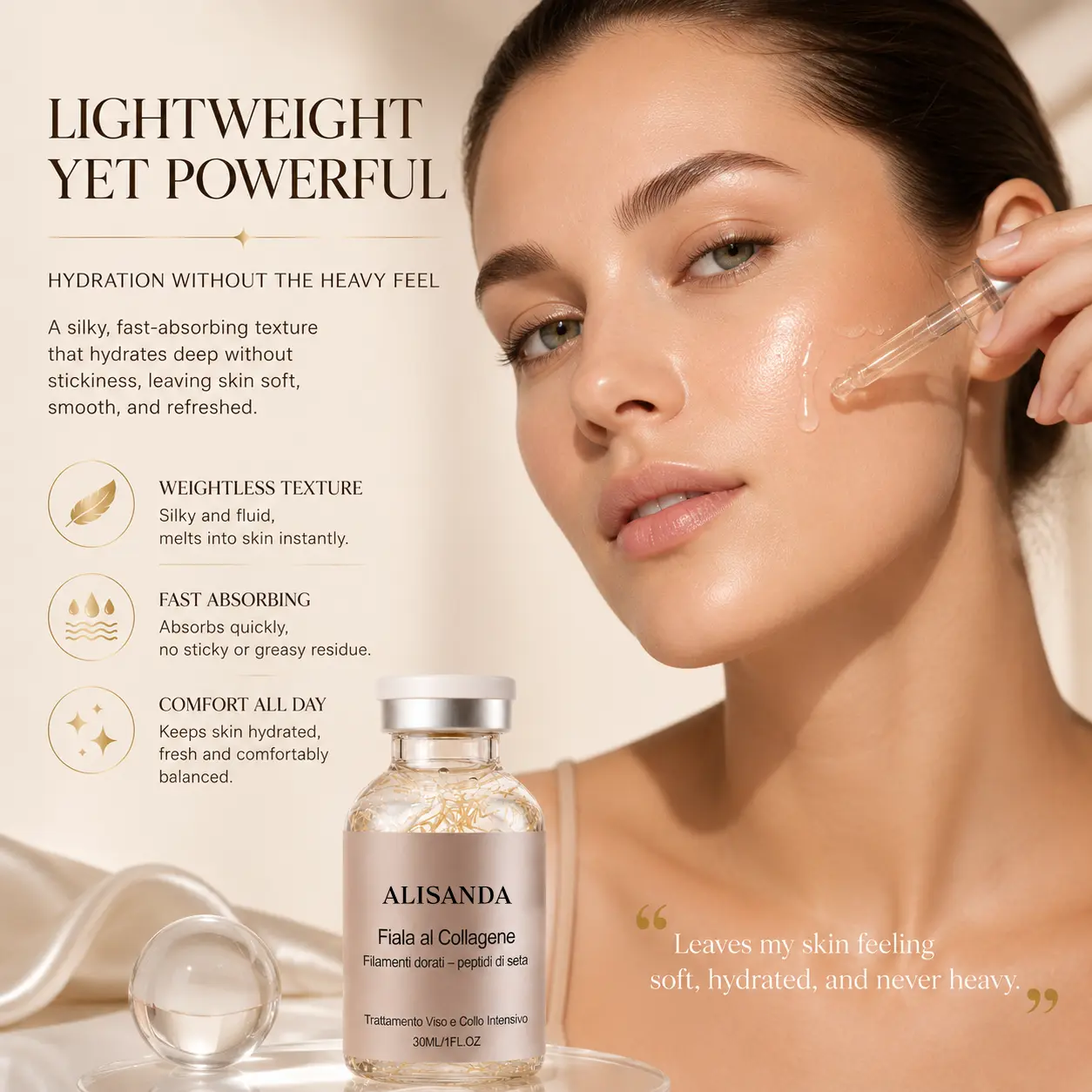 ALISANDA Collagen + Silk Peptide Face & Neck Serum - Image 4