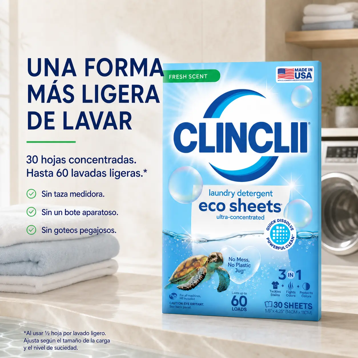 CLINCLII Hojas de Detergente para Ropa - Image 2