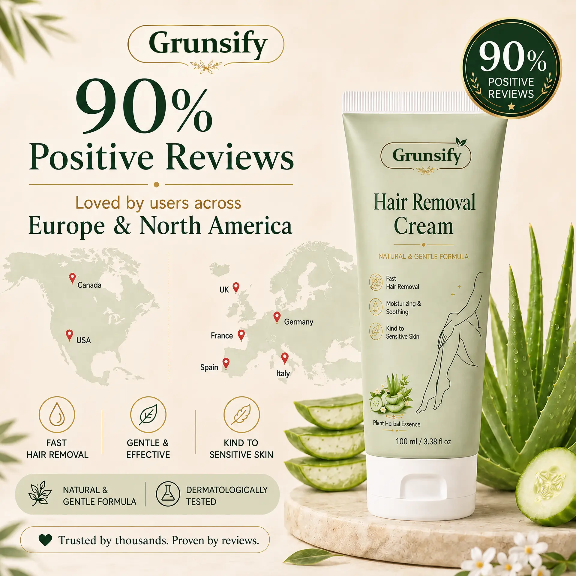 Natural Gentle Hair Removal Cream - Image 3
