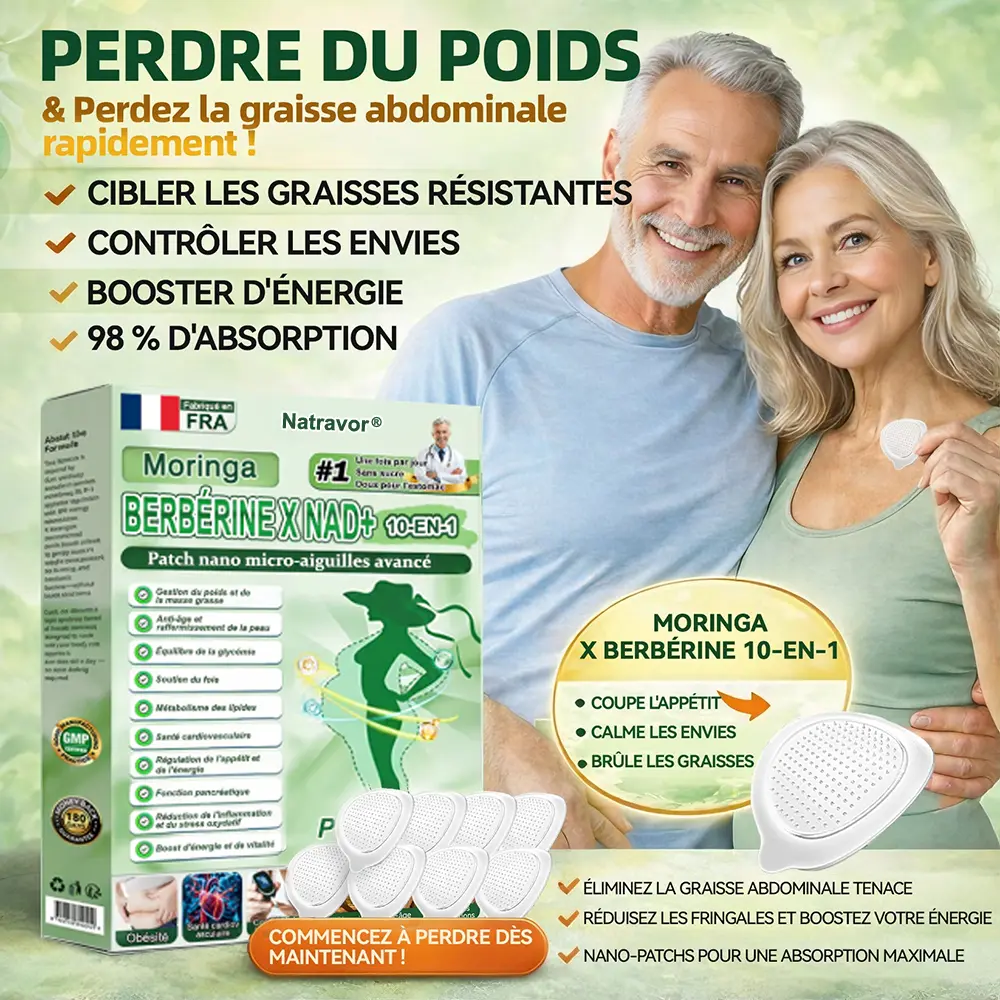 Patch nano à micro-aiguilles avancé 10-en-1 au moringa et à la berbérine