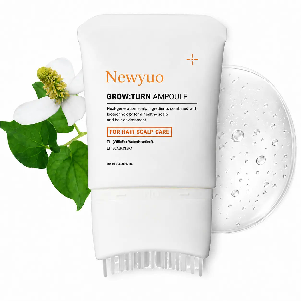 Newyuo Hair Growth Serum - Nourishing Scalp Treatment with Built-In Brush