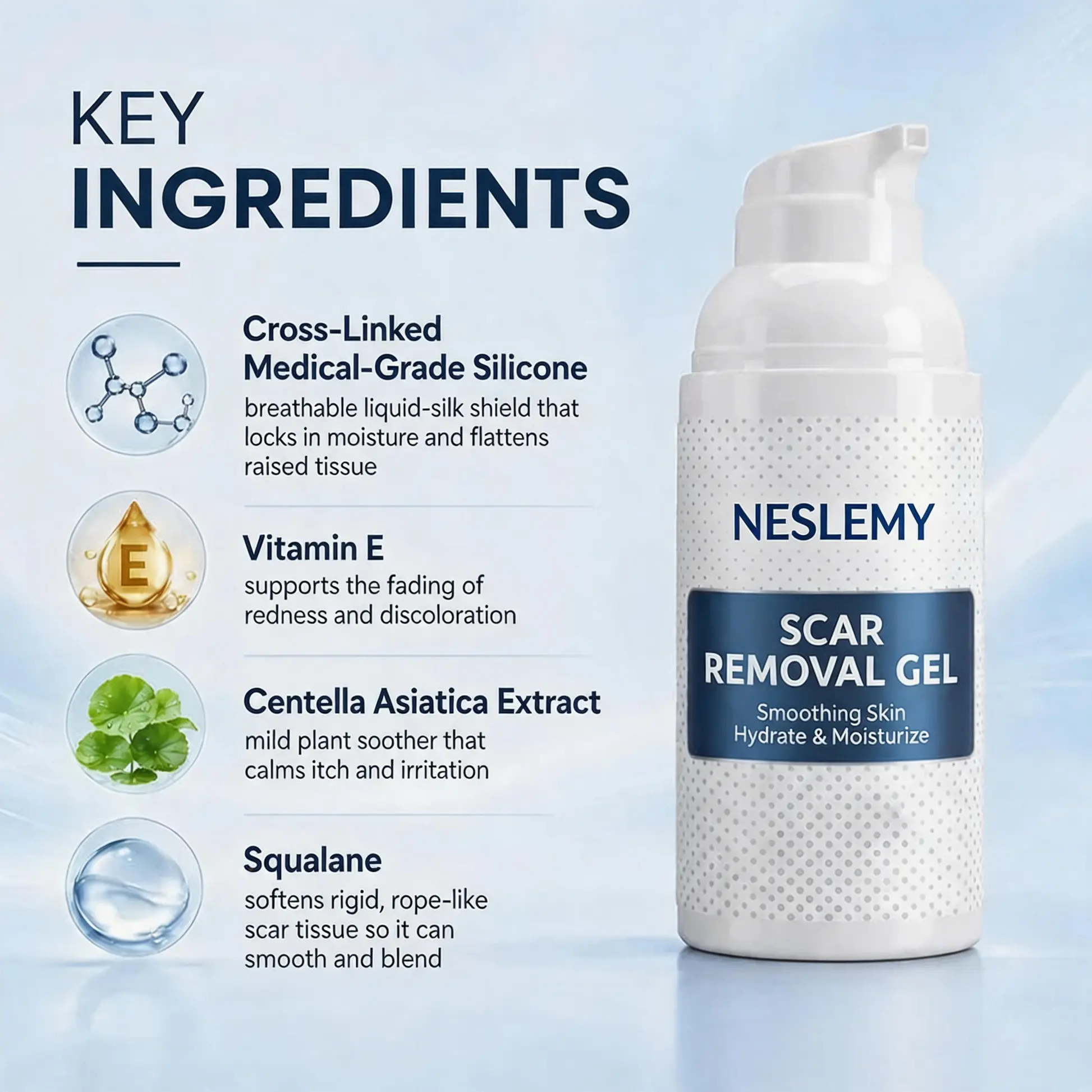 NESLEMY Scar Removel Gel Smoothing Skin Hydrate & Moisturize - Image 5