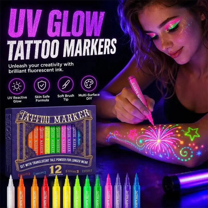 Neslemy Glow Party Tattoo Pens