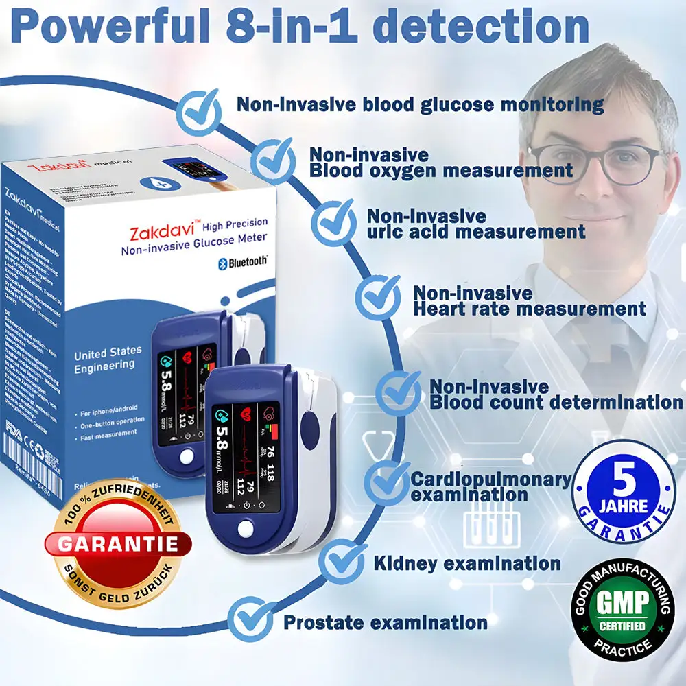 High Precision Non-invasive Glucose Meter 👨⚕️Clinical certification & 99.9% Accuracy - Image 5